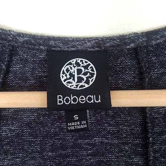 Bobeau Soft Open Front Cardigan Dark Marled Grey - Picture 4 of 6